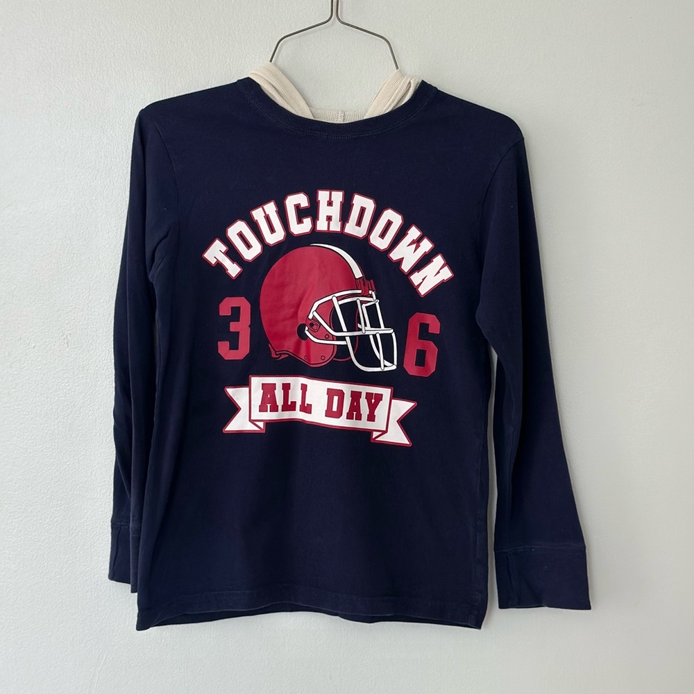 Place Blue and Red Long Sleeve Tee with hoodie